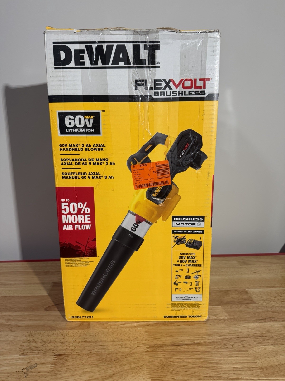 Dewalt 60V Max Flexvolt Axial Handheld Blower (DCBL772) Tool Only