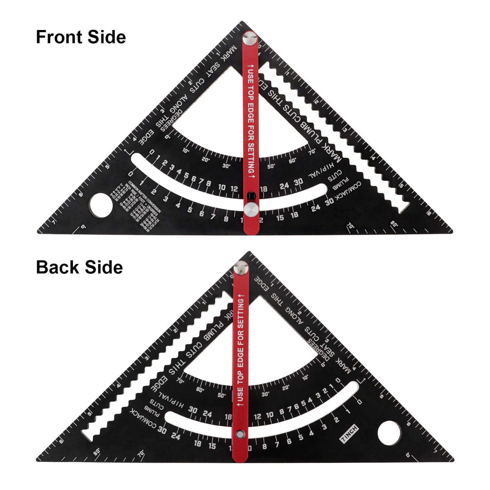 7″ Positioning Adjustable Angle Triangle Ruler Carpenter Square Woodworking Tool