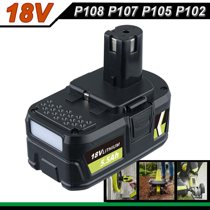 5.5Ah 18V Battery P108 PBP005 Lithium-Ion ONE+ For RYOBI P108 P109 P197 NEW