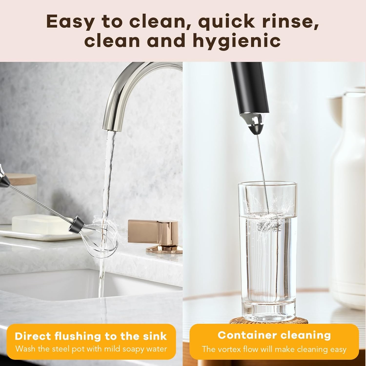 USB Rechargeable Electric Milk Frother Handheld Whisk Mixer Stirrer Coffee New