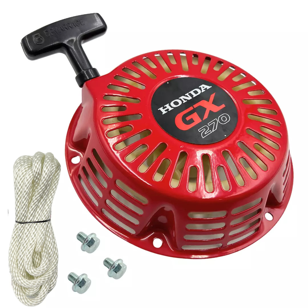 Recoil Pull Starter Red For Honda GX240 GX270 Engine Generator Rope & bolts