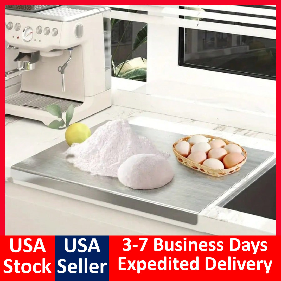 304 Stainless Steel Chopping Board Large with Lid Non Slip for Kitchen Counter