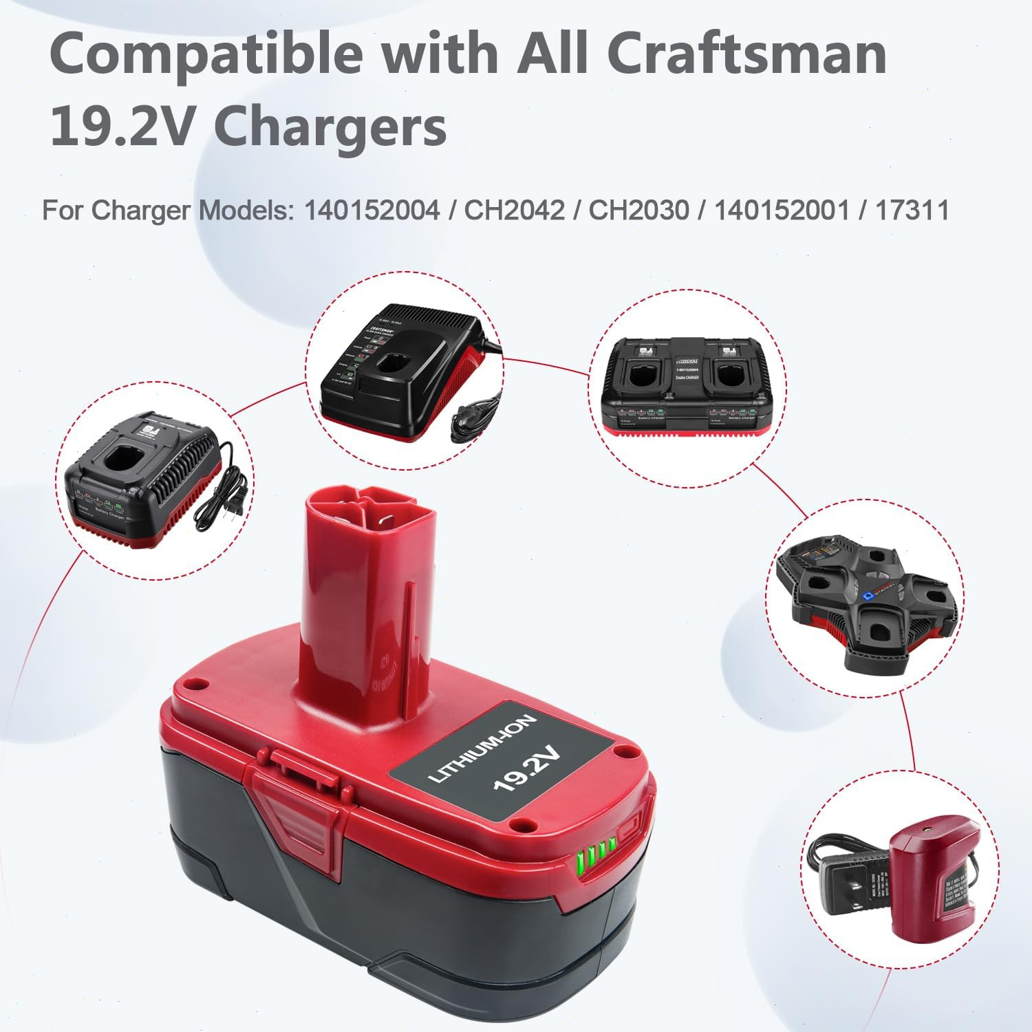 2Pack For Craftsman 19.2V 8.0Ah C3 DieHard Lithium-ion XCP Battery 11375 11570
