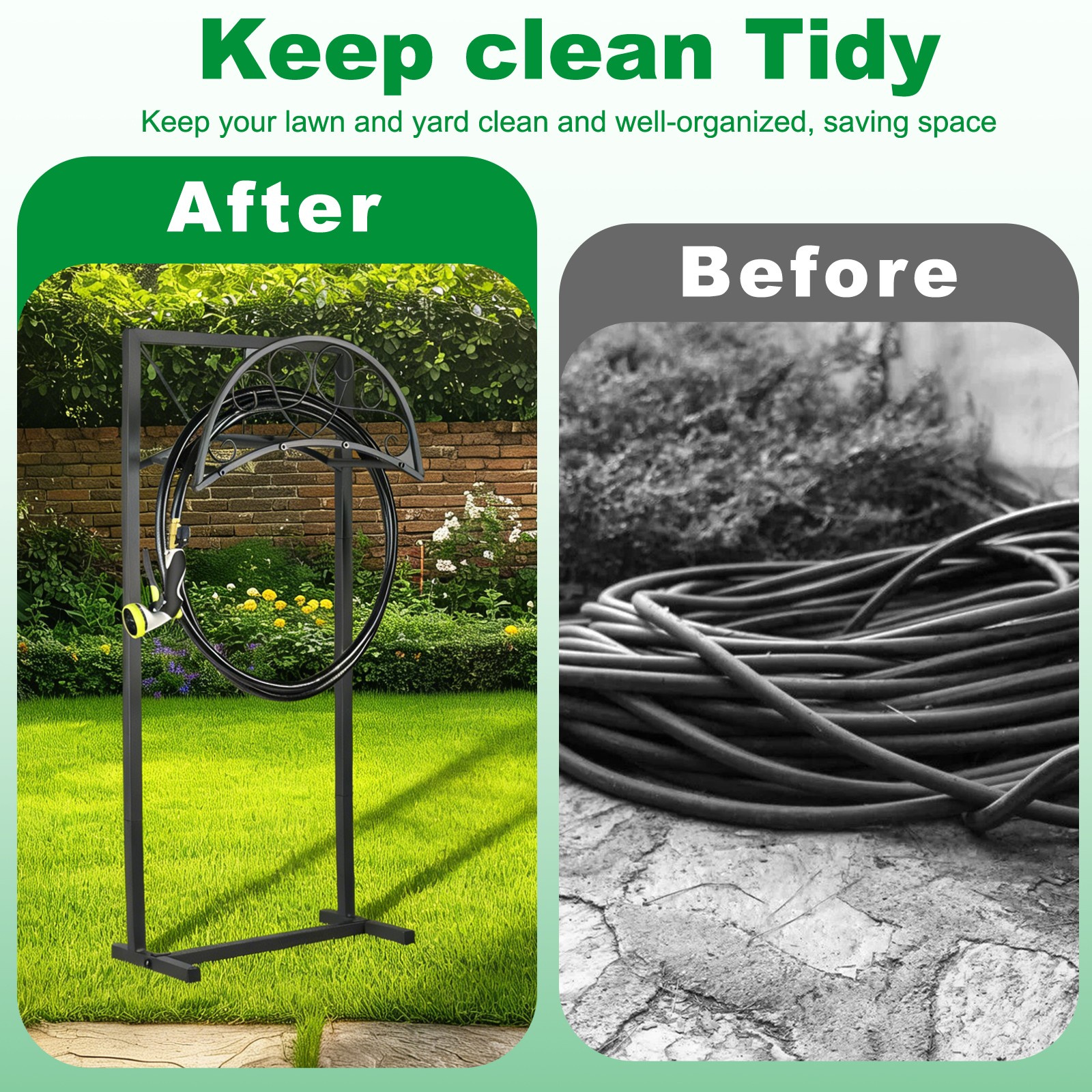 Garden Water Hose Holder 150FT Hose Heavy Duty Hose Storage Stand Rack for Lawn