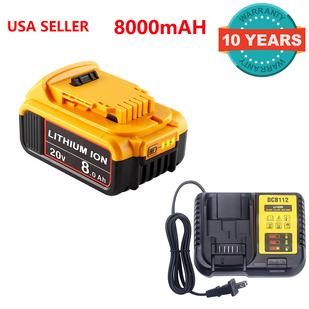 For DeWalt 20V 20 Volt Max 8.0AH Lithium Ion Battery DCB206-2 DCB205-2 DCB200-2