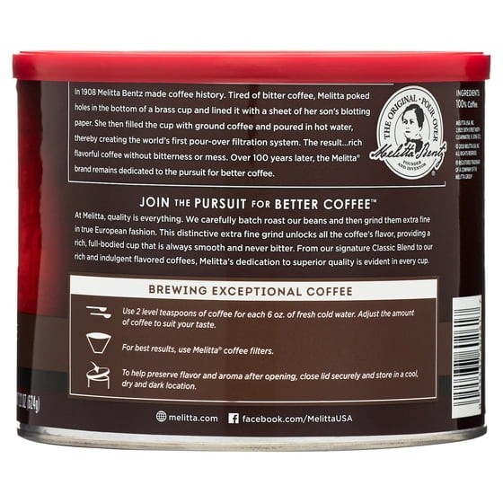 Melitta Colombian Supreme Ground Coffee, 22 oz
