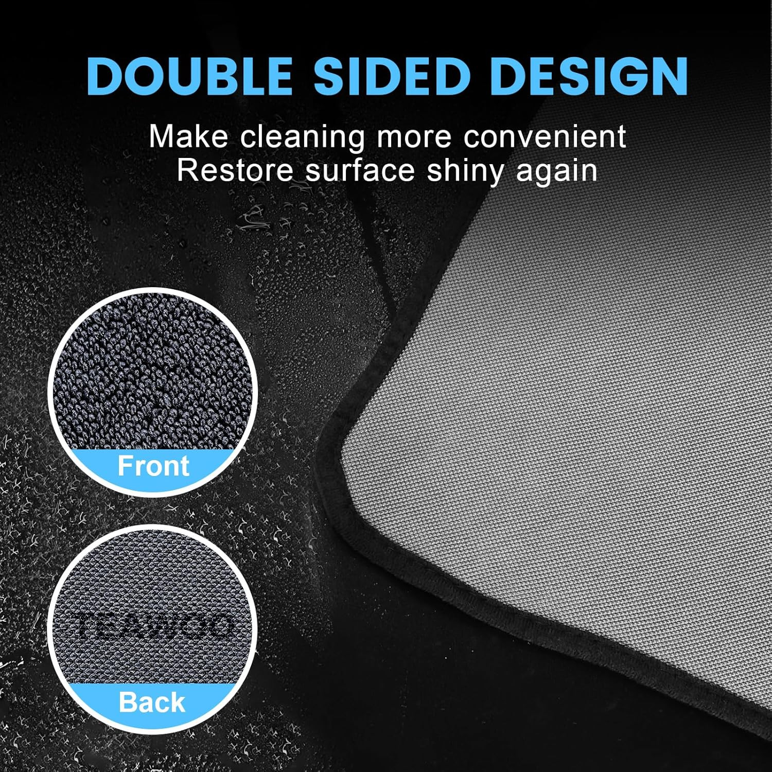 Shiny Wipes Shower Cleaning Cloth, Ultra Absorbent Car Drying Towel, 2 Pack 16 X
