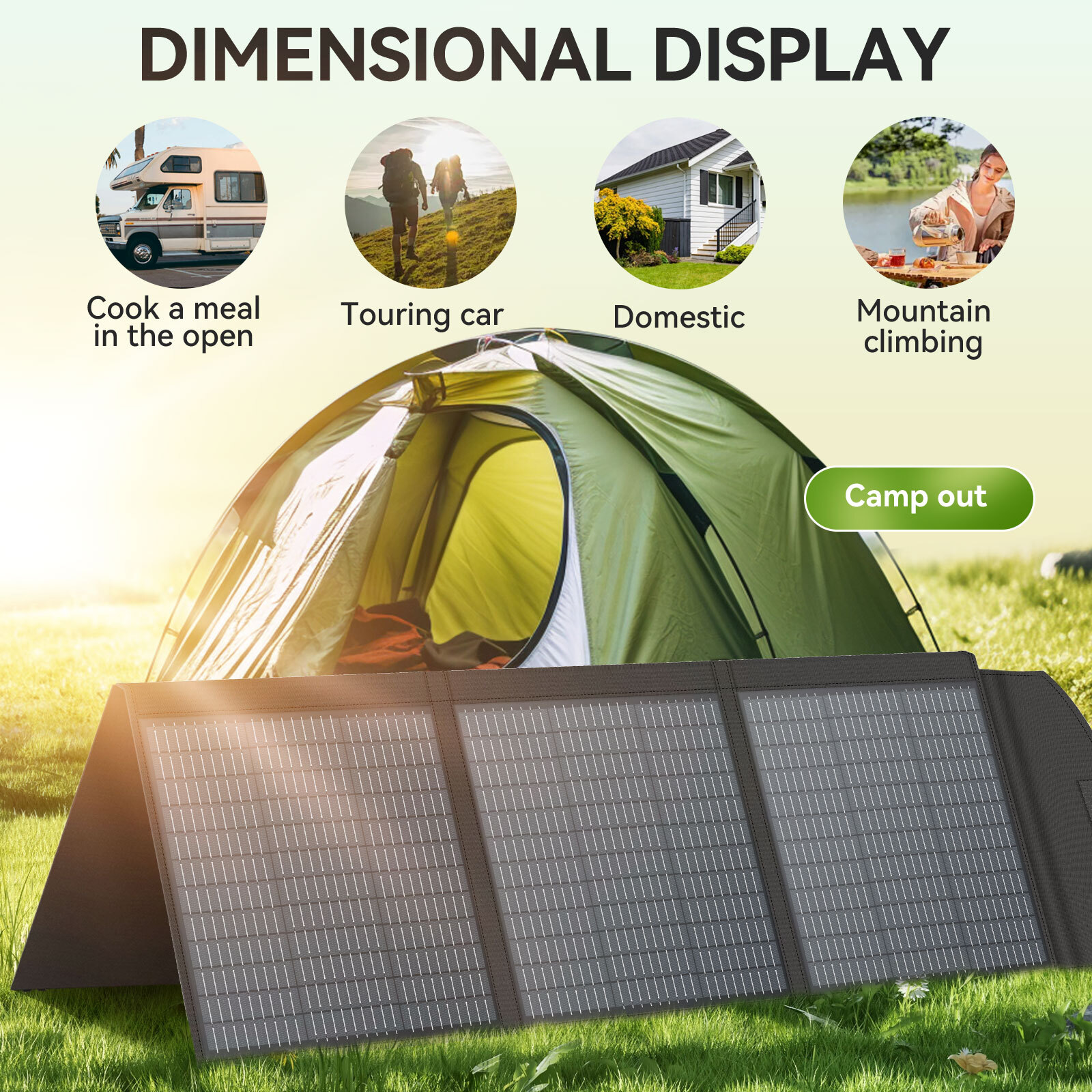 WERCHTAY 400W Portable Solar Panel Folding Charger Power Station Home RV Camping