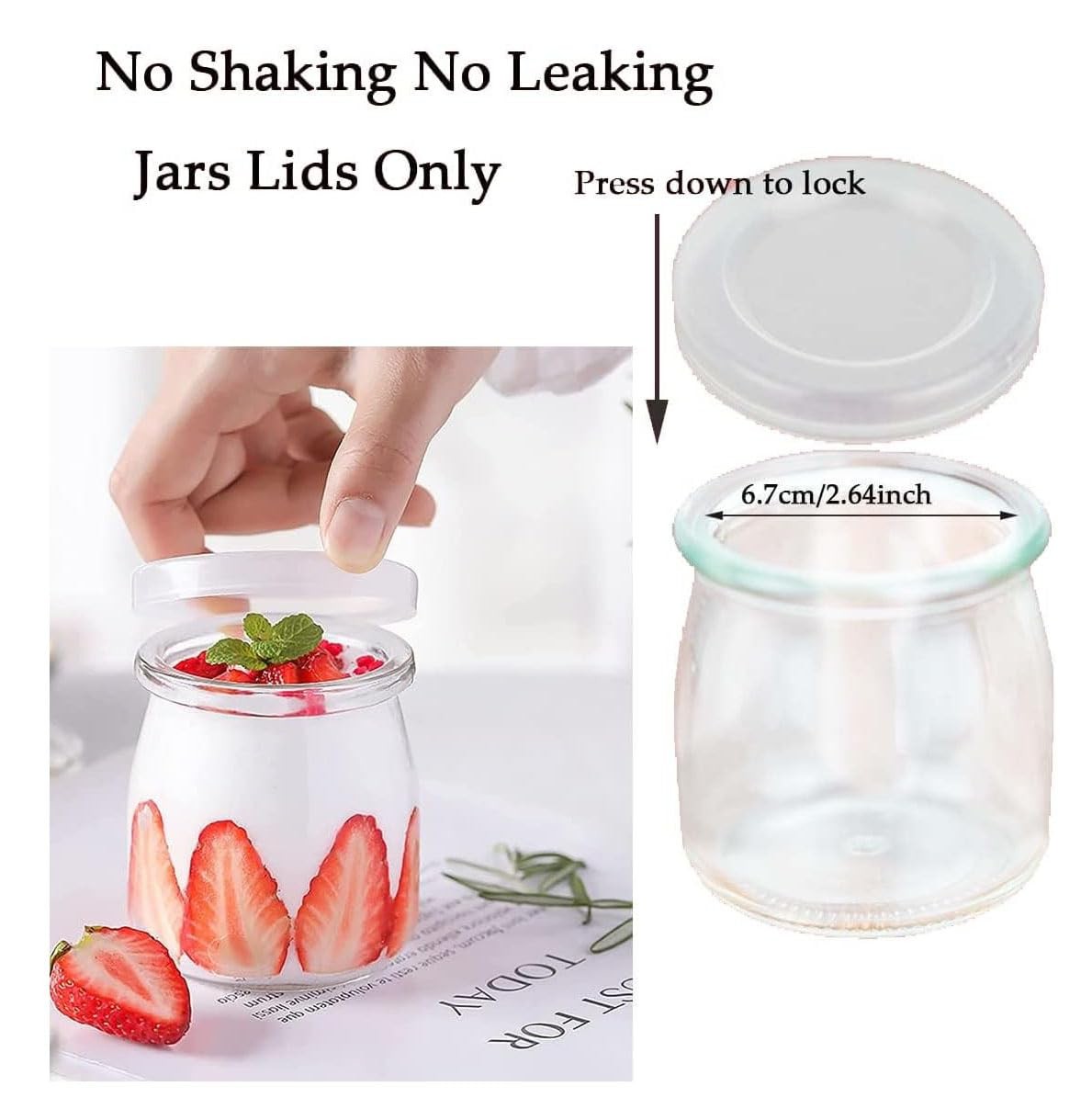 15PCS Oui Yogurt Jar Lids, Clear Plastic Container Lids for Oui Yogurt Jars, …