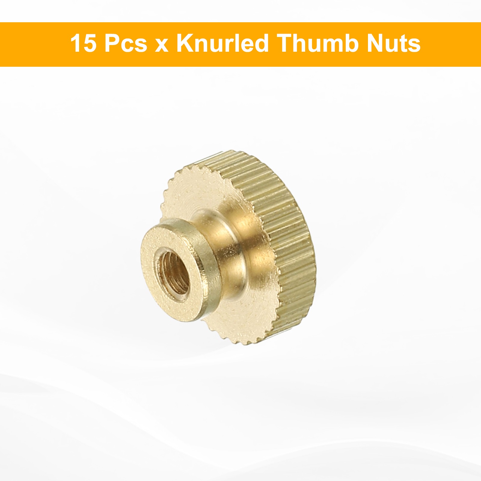 Knurled Thumb Nuts, 15pcs M4x D12mm x H8mm Brass High Head Adjusting Nuts