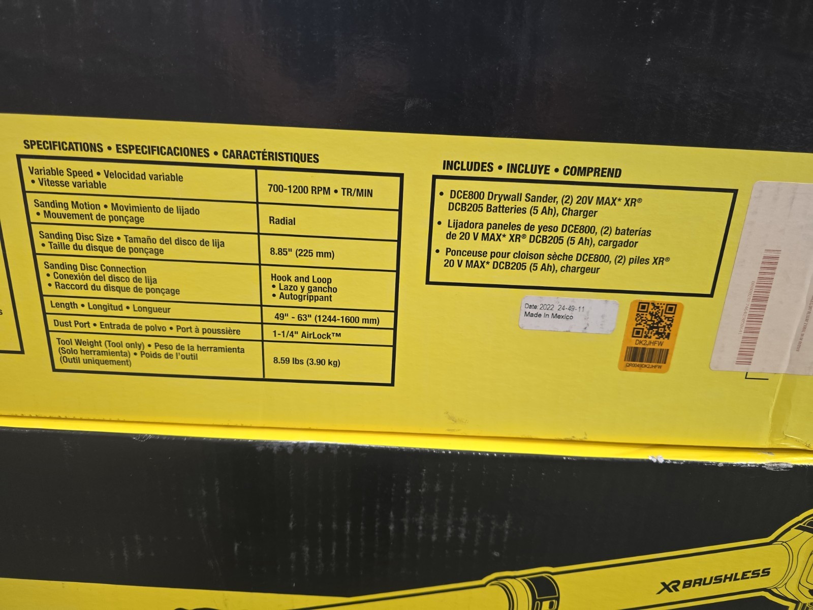 DEWALT DCE800P2 20V MAX Cordless Drywall Sander Kit w/ Battery Charger