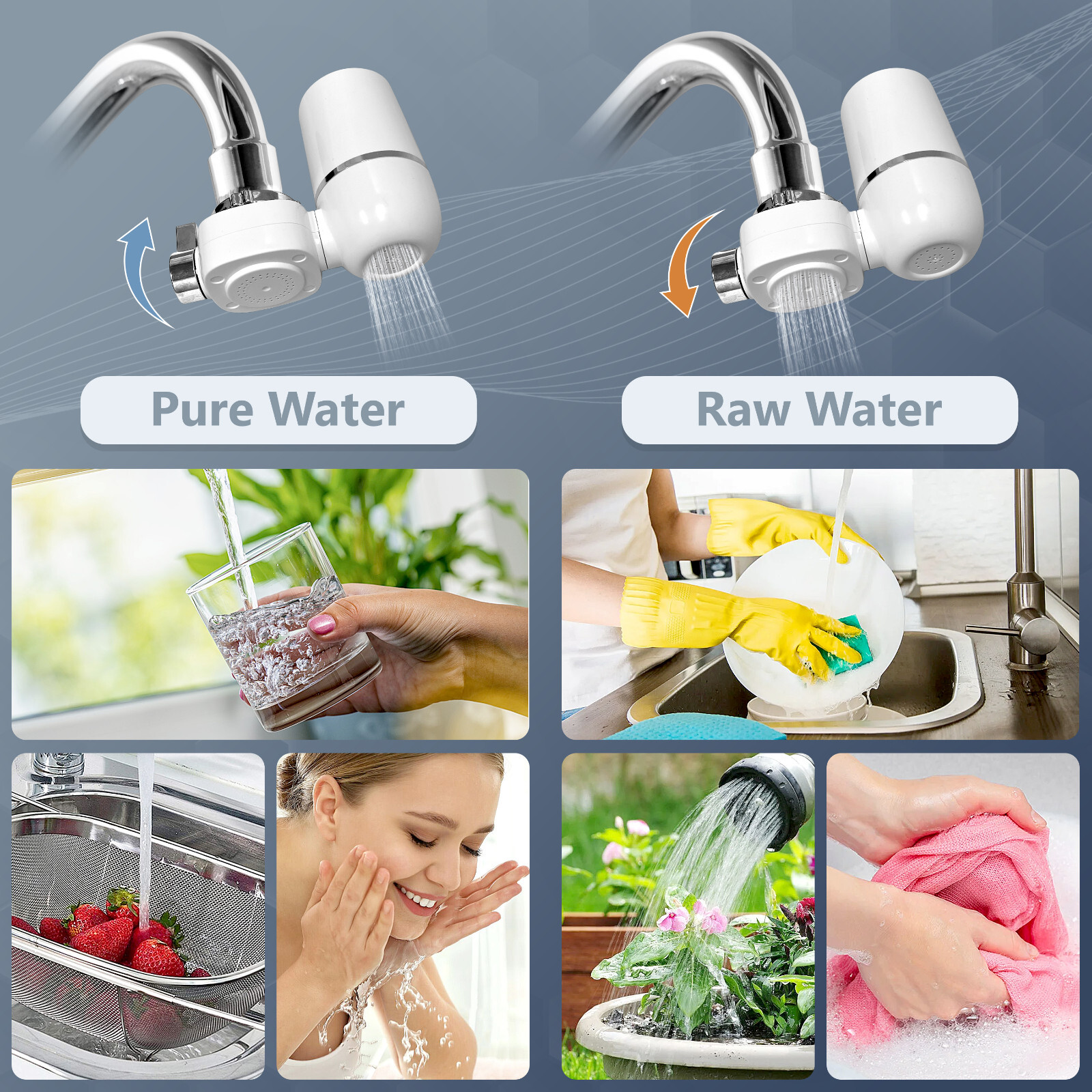 Water Filter for Standard Faucets, Reduce Particles, Chlorine & Bad Taste