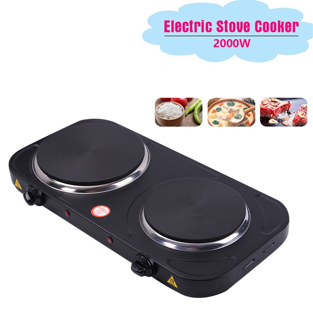 Electric Countertop Single/Double Burner 2000W Cooktop Cast Iron Hot Plates