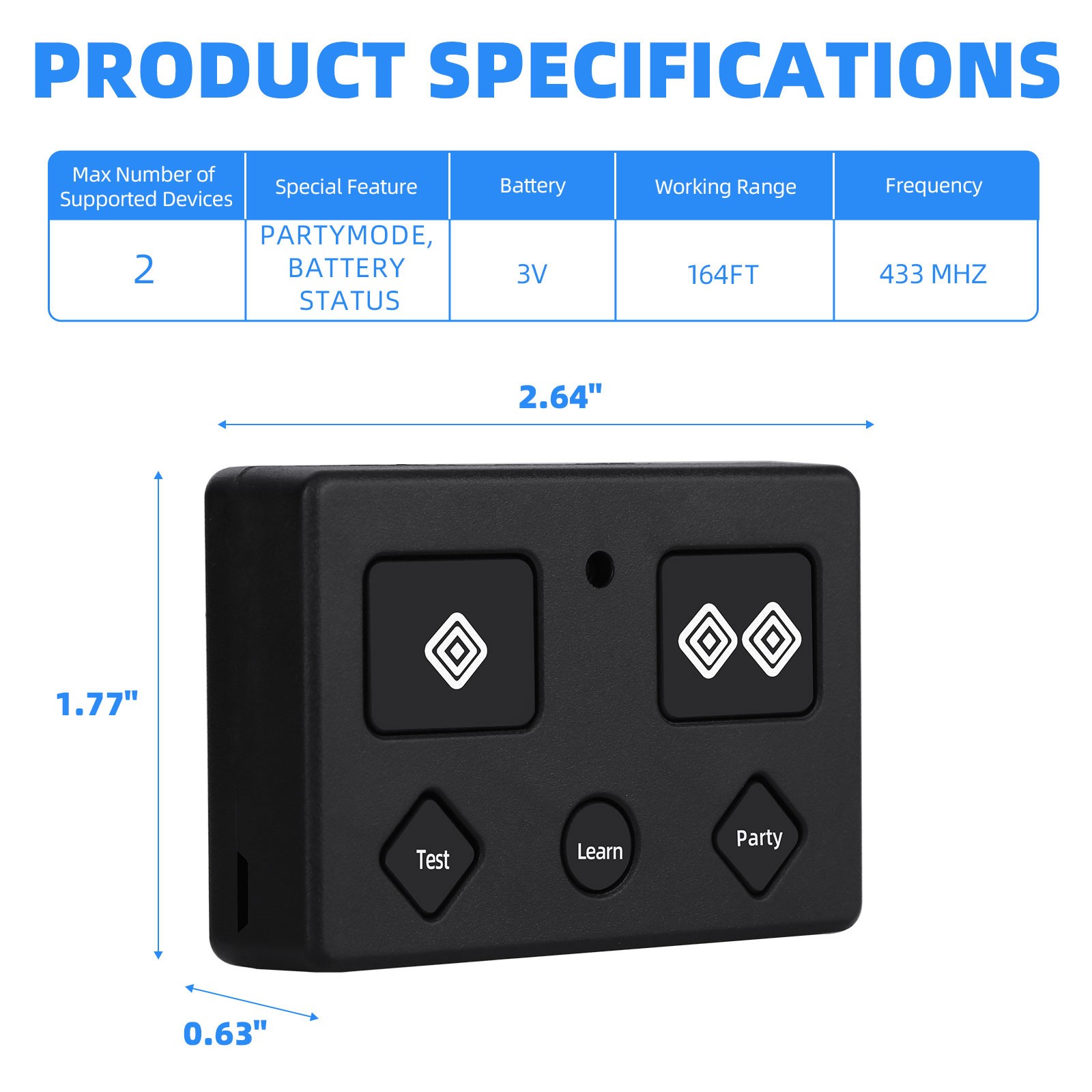AXP1 AXS1 for Ghost Controls Remote, 5-button Ghost Gate Opener Remote, 3pack