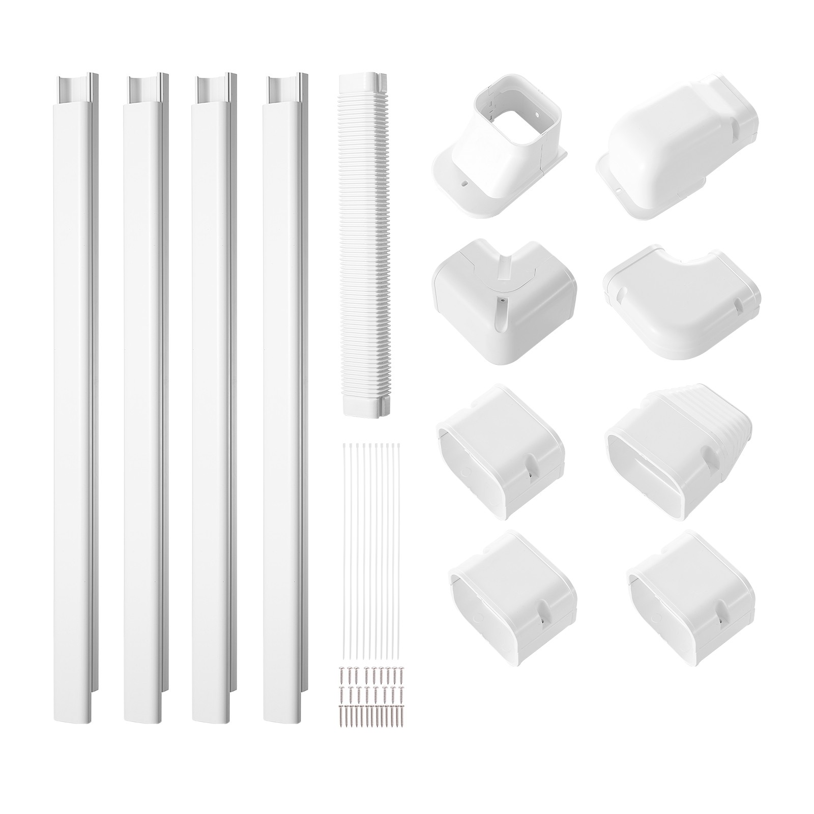 VEVOR 3″ W 17.6Ft Line Set Cover Kit For Mini Split/Central Air Conditioner PVC