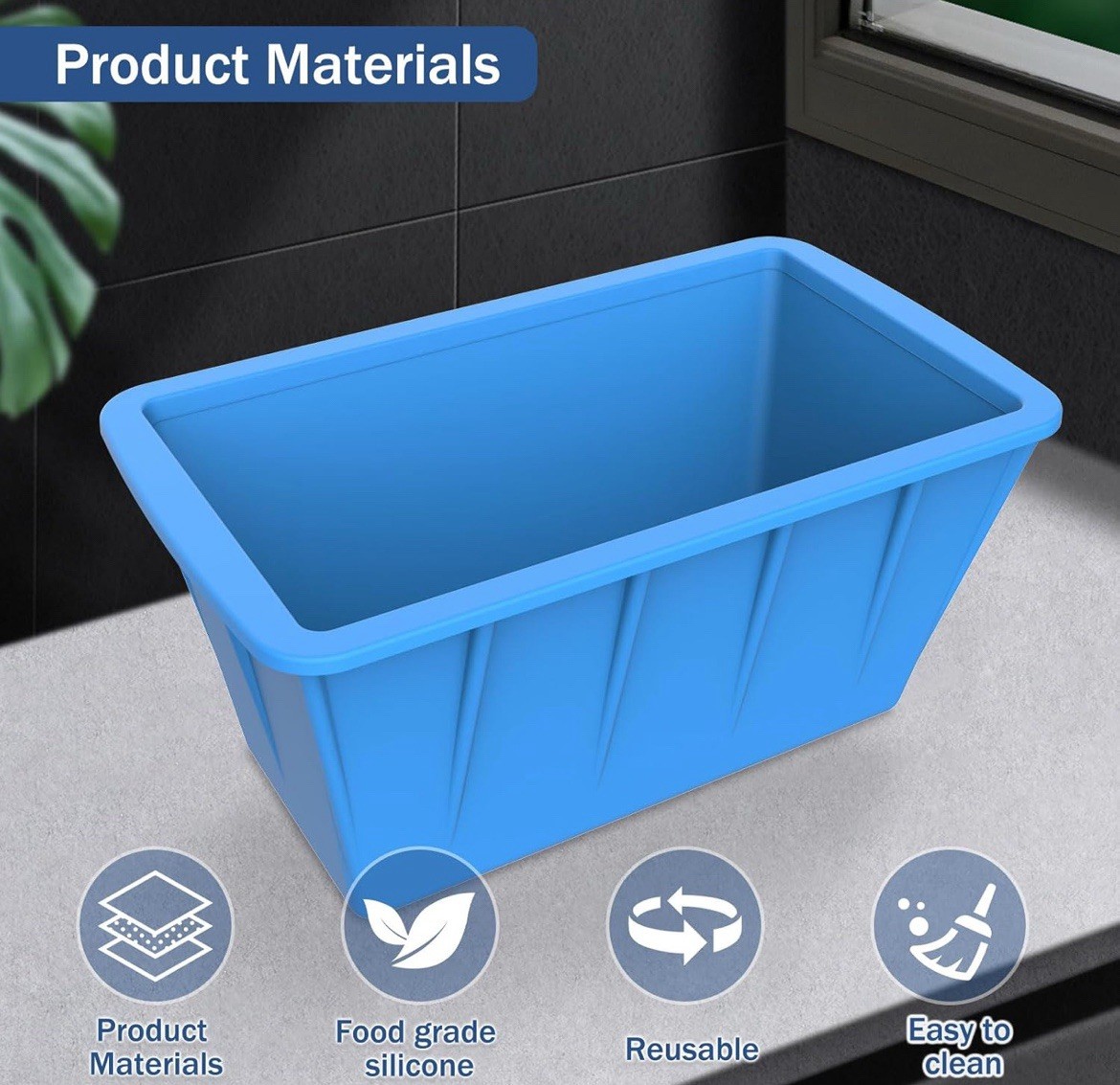 Large Reusable Silicone Ice Cube Molds For Home Party Tray Ice Baths Cold Plunge