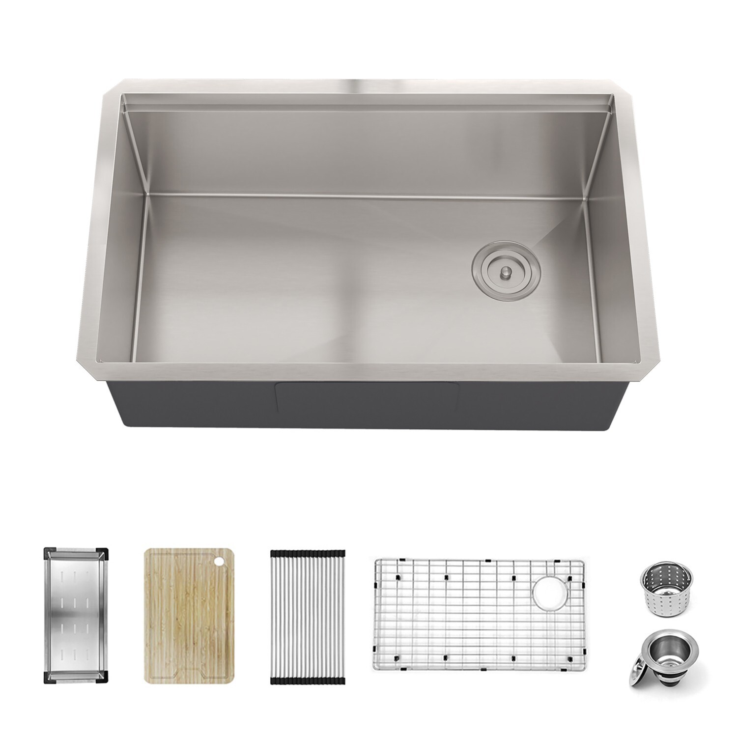 Sinber 30″ Undermount 16 Gauge Single Bowl Stainless Steel Kitchen Sink KSS0002S