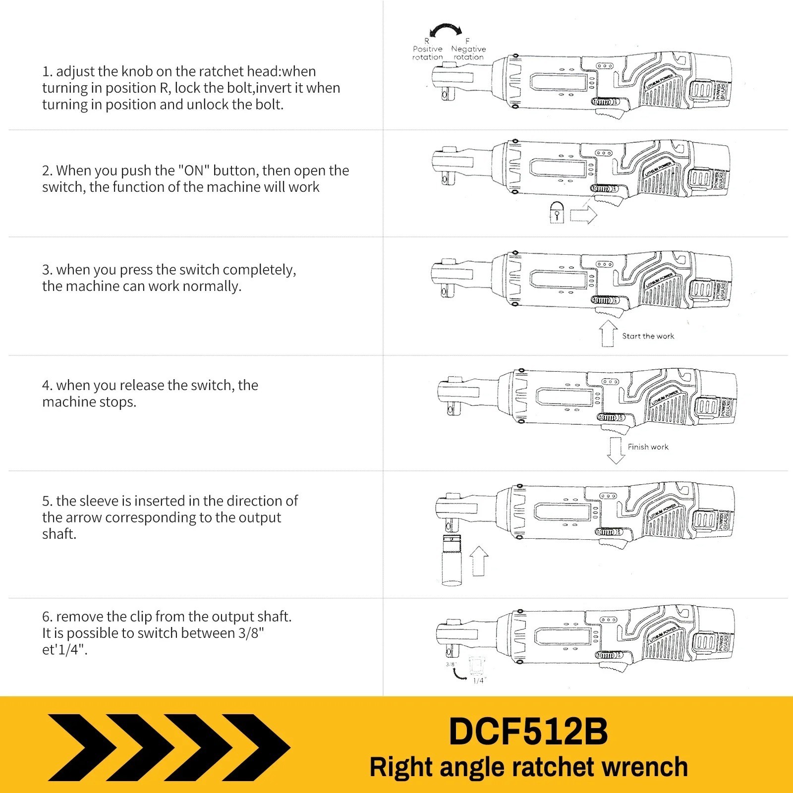 DEWALT DCF512 20V Brushless Cordless Ratchet Wrench LED Tool Bare Unit