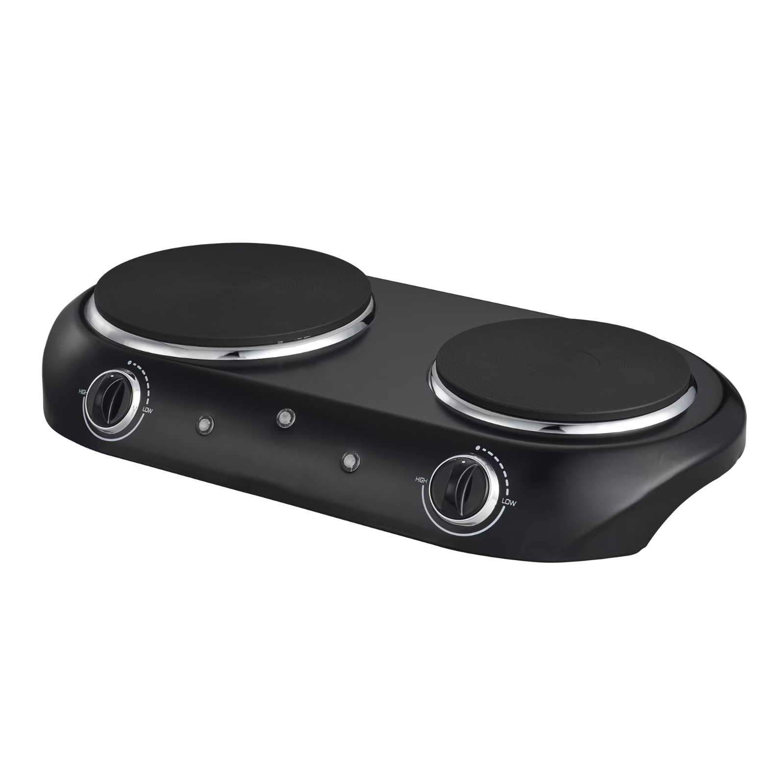 Mainstays Double Burner, 1800 W, Black Electric Cooktop,1 Each,Assembled Product