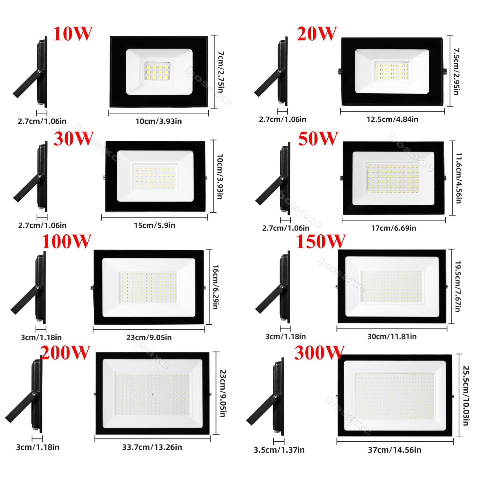 10-500W Watt Led Flood Light Outdoor Security Garden Yard Spotlight Lamp 110V