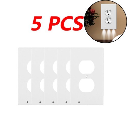 5 PCS / 10PCS Outlet Night Lights with Built-In LED Night Lights – White Duplex