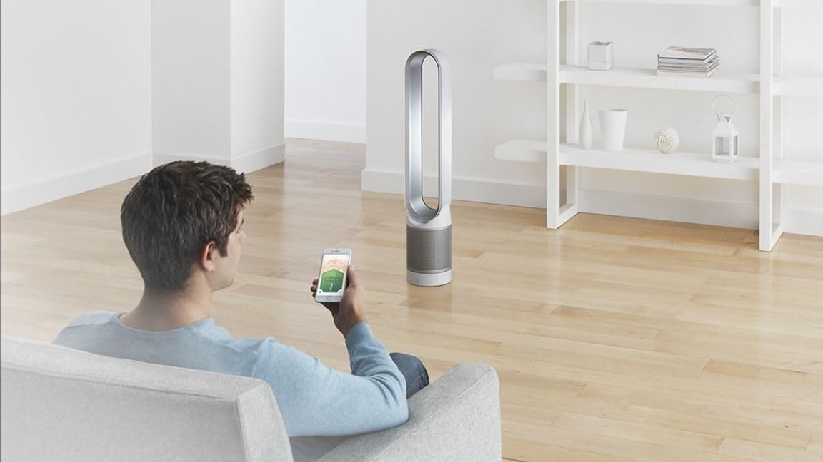 Dyson Pure Cool TP02 Wi-Fi Enabled HEPA Air Purifier and Tower Fan, White/Silver