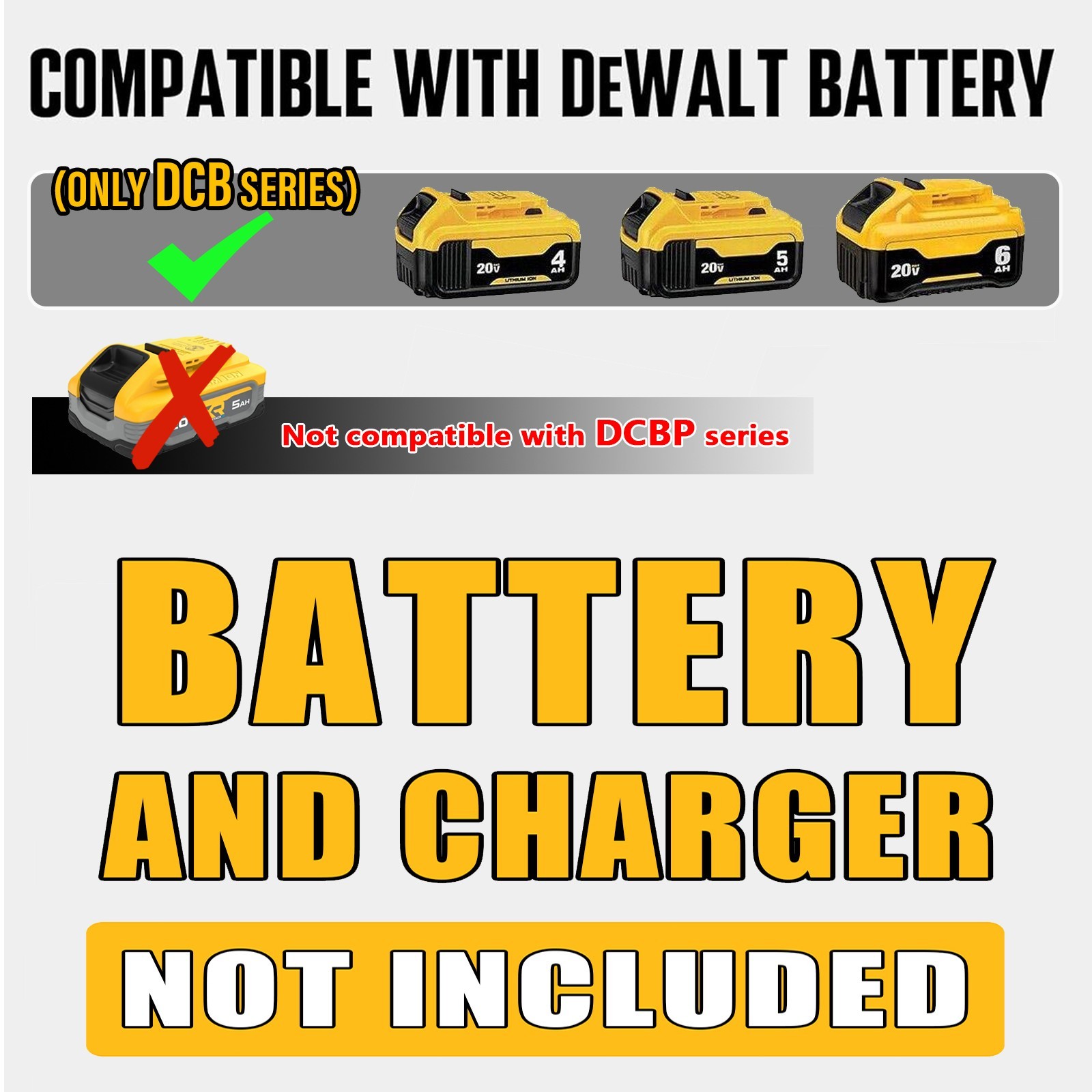 Cordless Angle Grinder For Dewalt 20V Battery 4-1/2″ to 5″ w/5 cutting blade