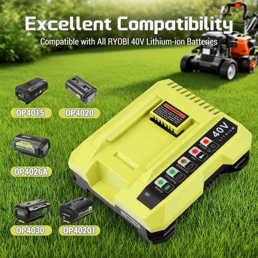 Replacement Charger For Ryobi 40V Battery Charger OP403 OP403A OP406A OP401S
