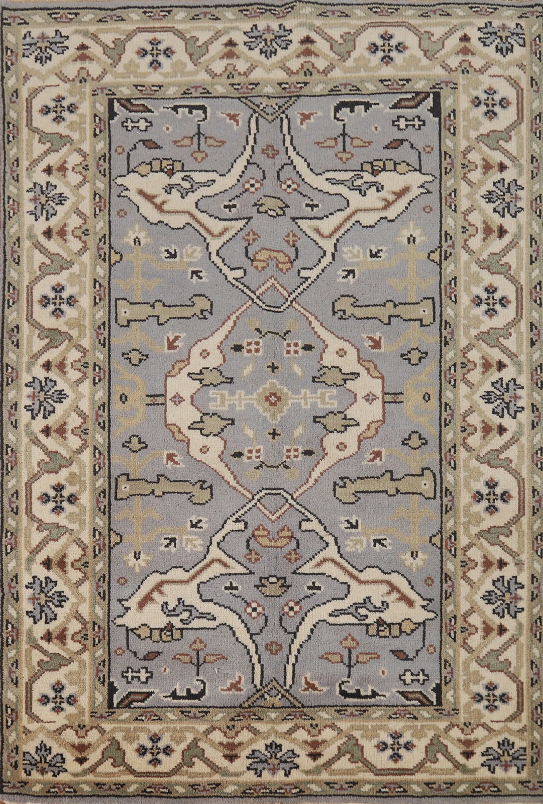 Oushak Oriental Accent Rug 4×6 Hand-knotted Wool Geometric Indian for Any Room