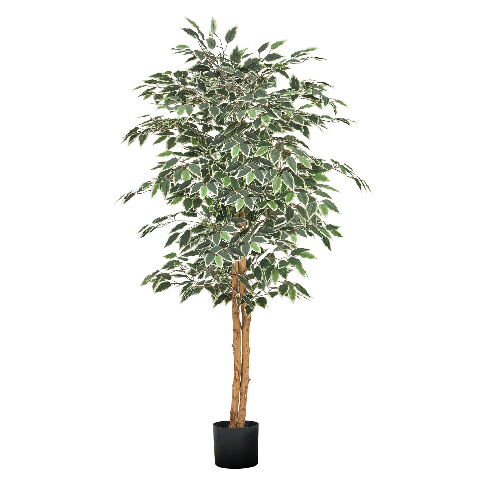 Uimoso 5FT Artificial Ficus Tree Tall Faux Plant with Black Pot for Indoor Decor