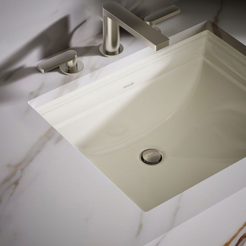 Kohler K-2339-96 Memoirs® 20″ rectangular undermount bathroom sink, Biscuit