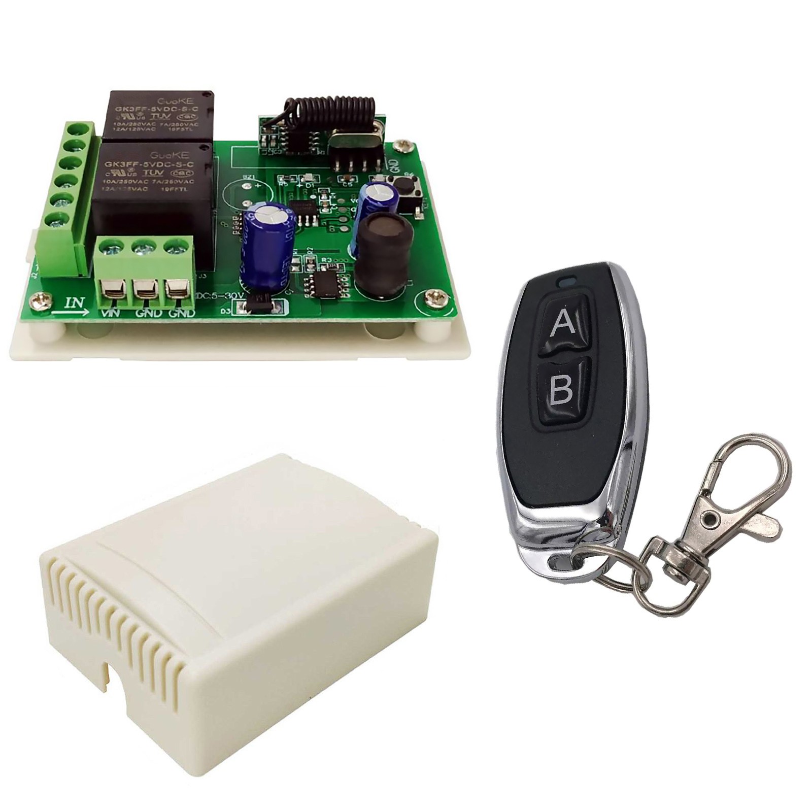 DC 6V 12V 24V 2CH RF Relay Transmitter Wireless Remote Control 433MHz Universal