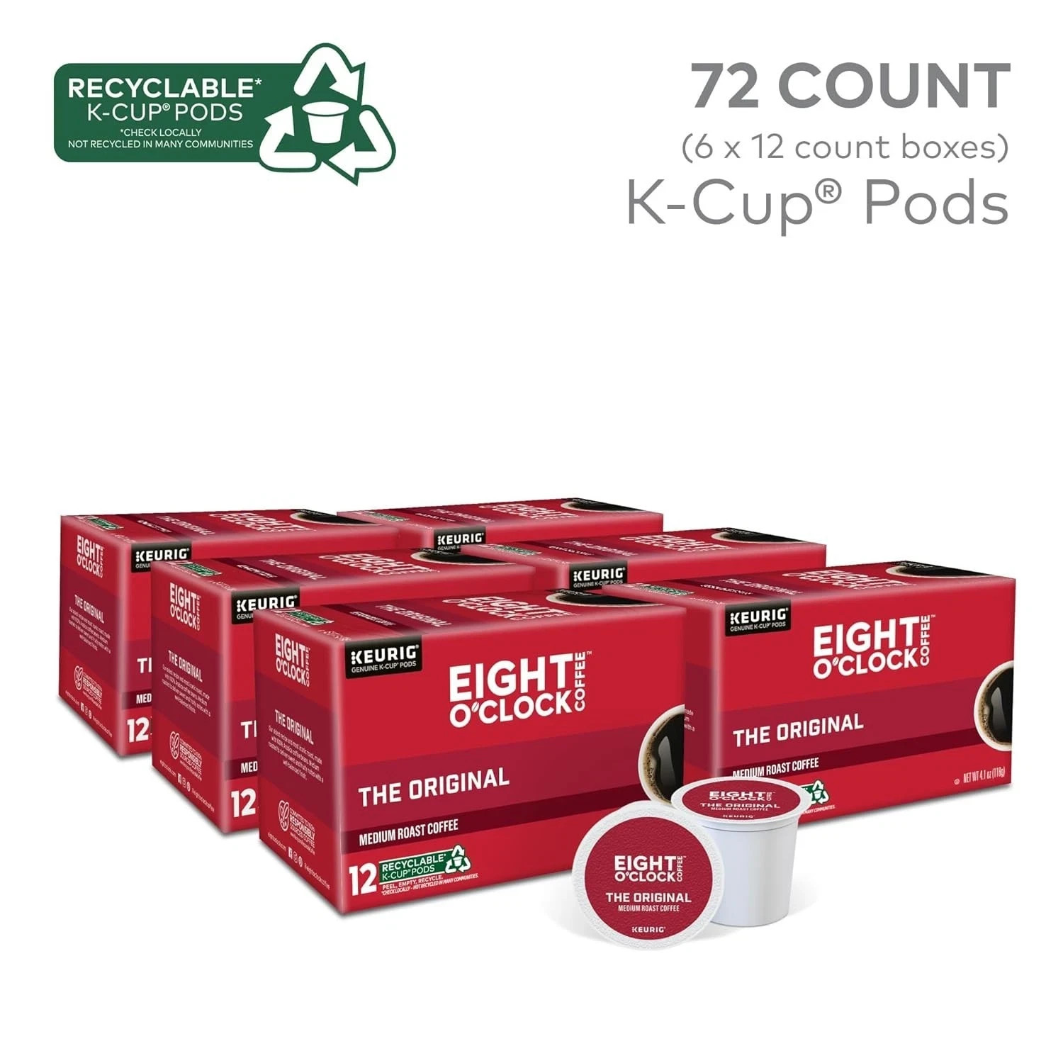 Eight O’Clock Coffee the Original, Single-Serve Keurig K-Cup Pods, Medium Roast