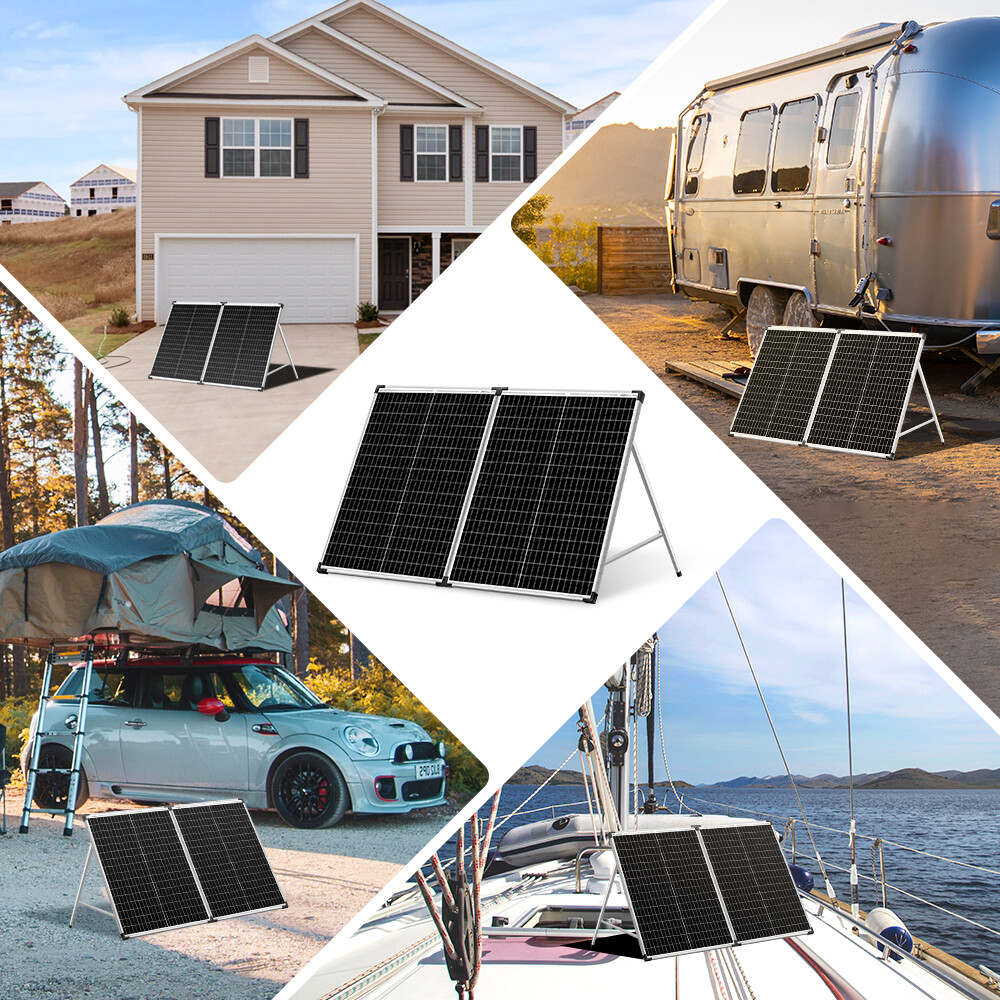 Portable 100W Mono Folding Solar Panel, Rigid for 12V RV, Boat & Emergency Use