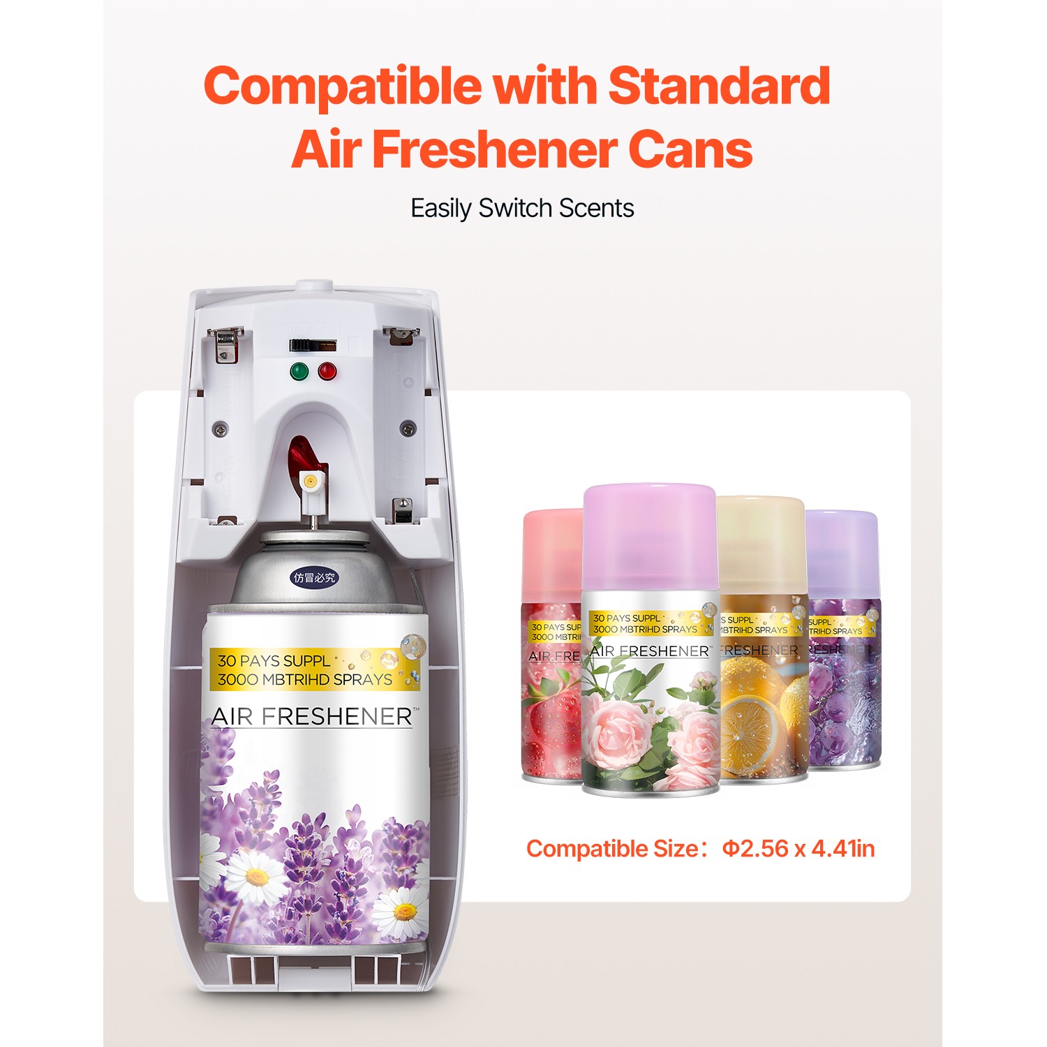 Automatic Air Freshener Spray Dispenser 2-Pack Wall Mounted or Free
