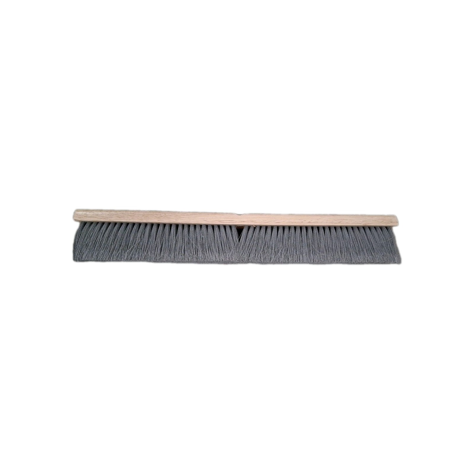 24 in. Polypropylene Broom Fine Sweep Flagged with 3 in. Trim Grey Gray