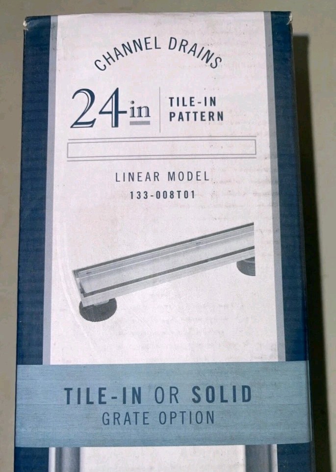 B&K 3.5 in X 24 in TILE-IN Stainless Steel Linear Shower Channel Drain – NEW