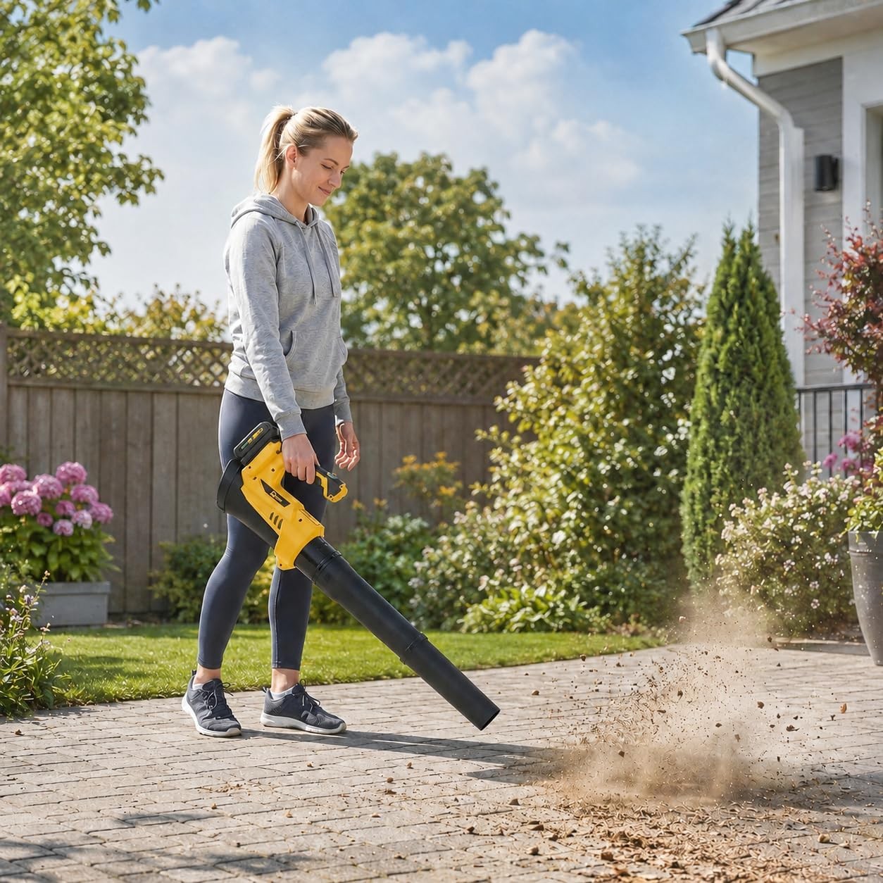 550CFM Cordless Leaf Blower 21V 150MPH Battery Powered Handheld Blower + Charger