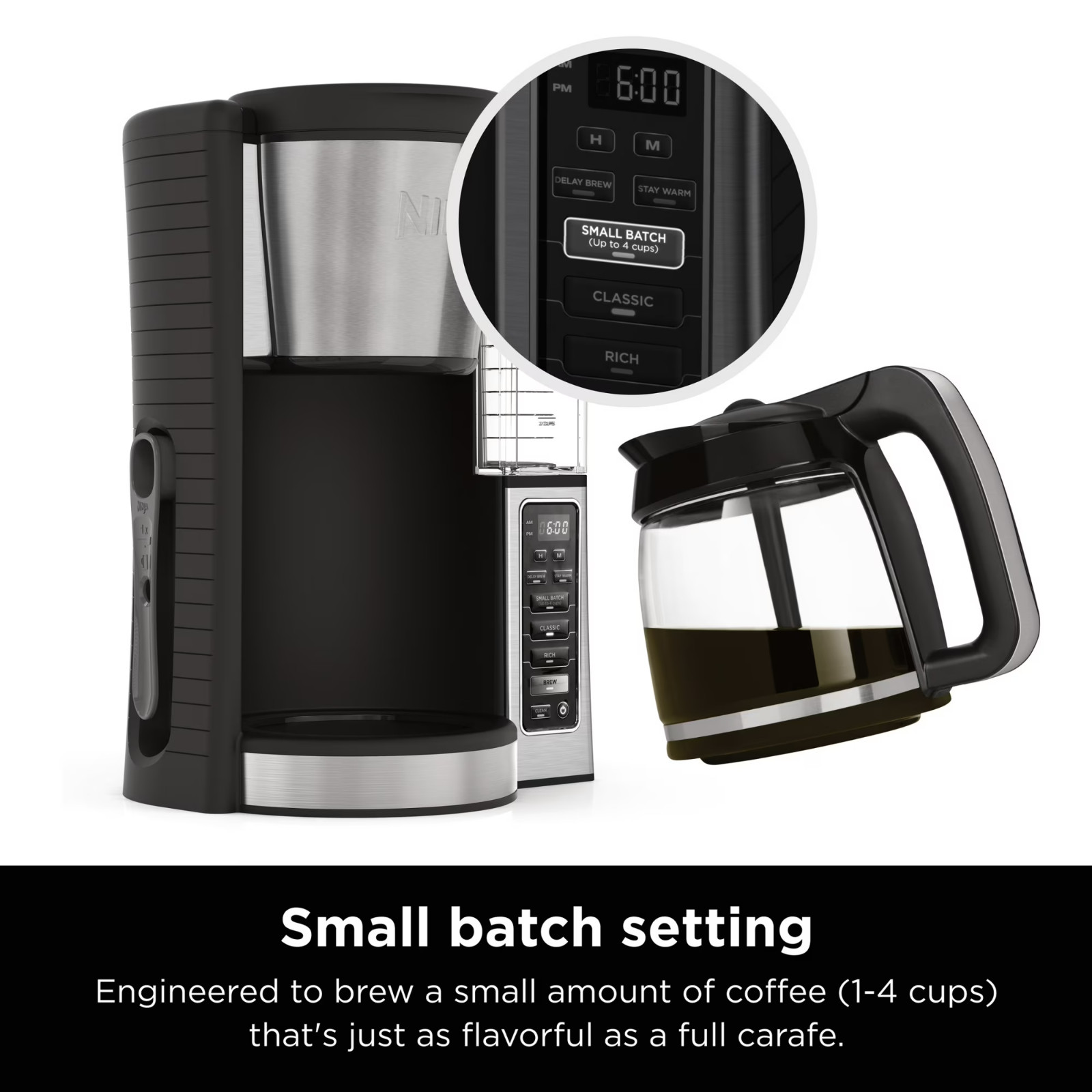 NEW Ninja 12-Cup Programmable Drip Coffee Maker, 2 Brew Styles, Adjustable CE250