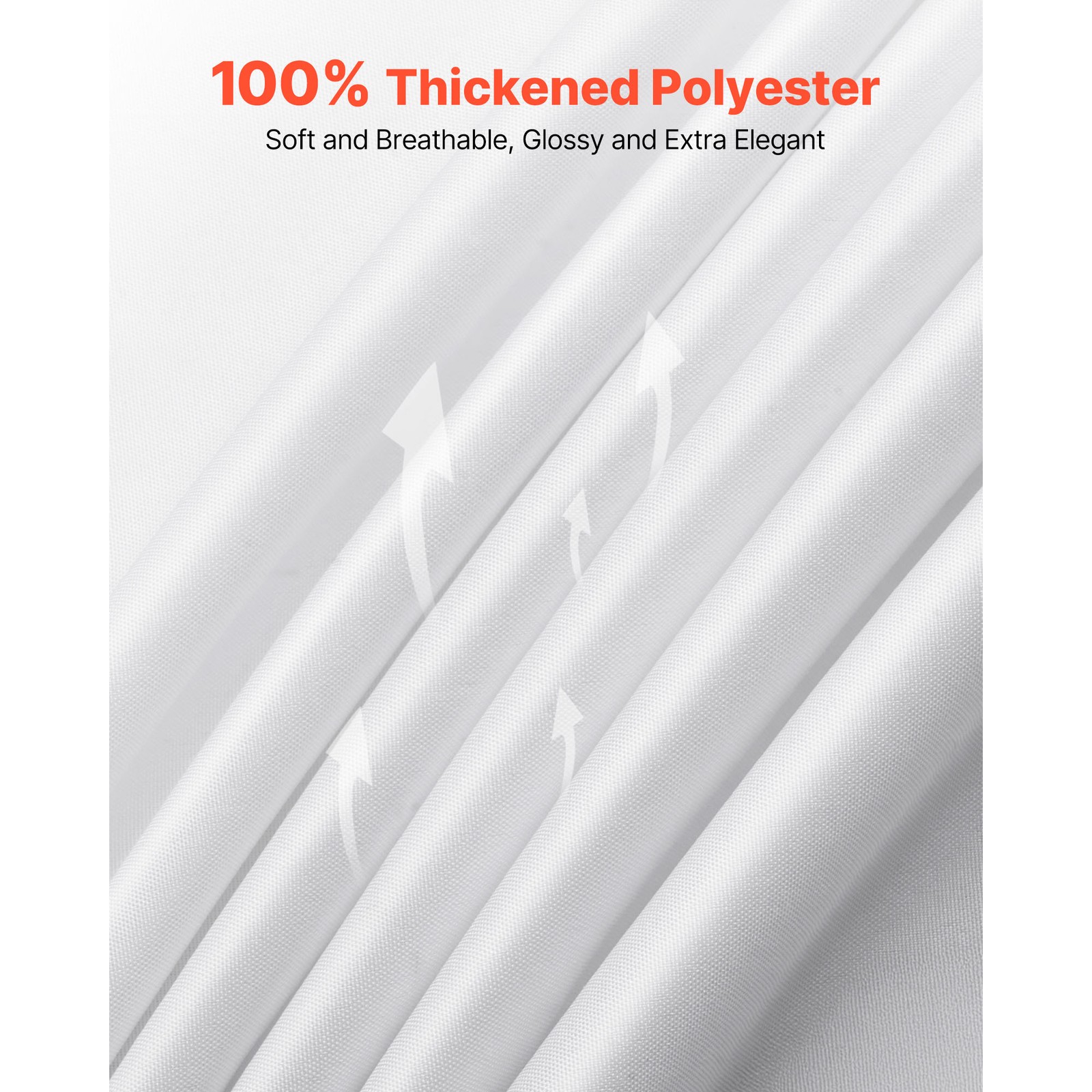 Uimoso 90×132 Inch White Rectangular Tablecloth for Weddings, Parties, 6 Pack