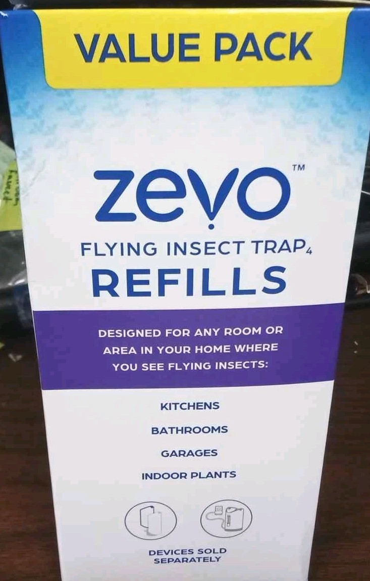 Zevo Flying Insect Trap, Fly Trap Refill Cartridges (Twin Pack, 4 Cartridges)