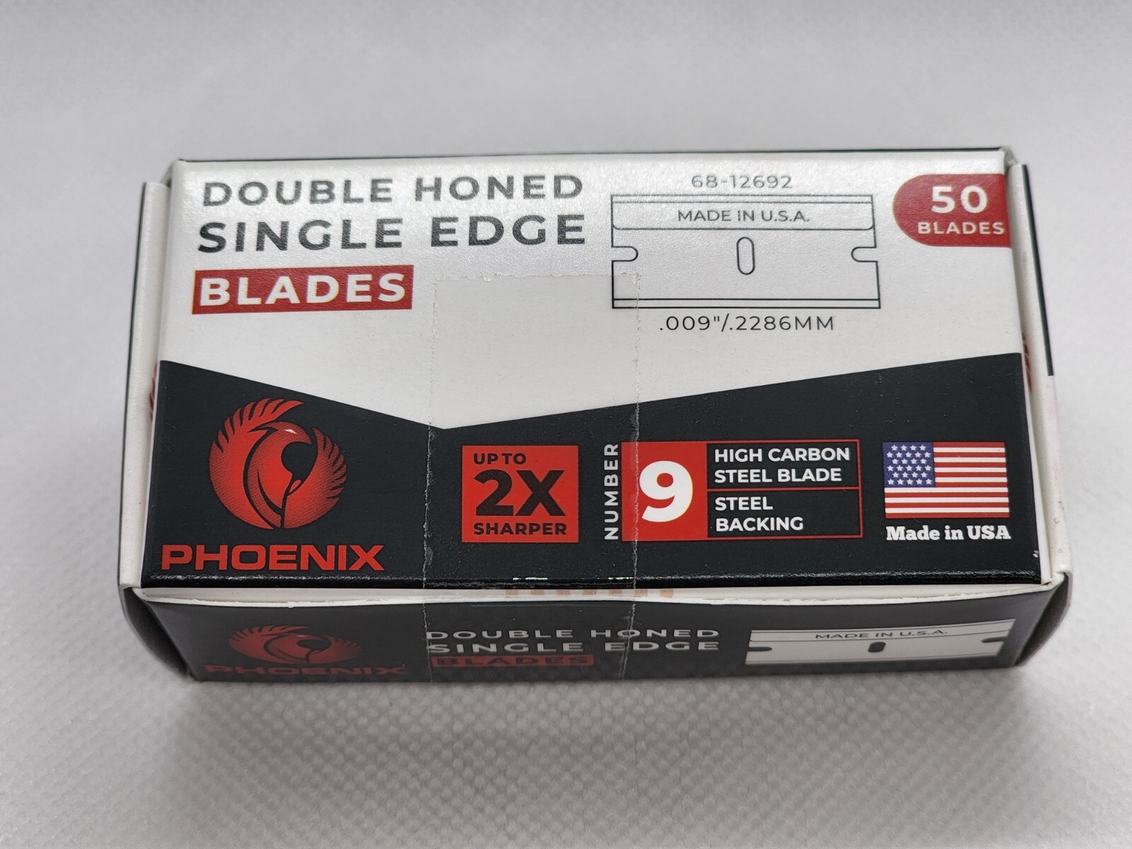 Phoenix – 50 Extra Sharp Single Edge Razor Blades – Made In USA – Double Honed