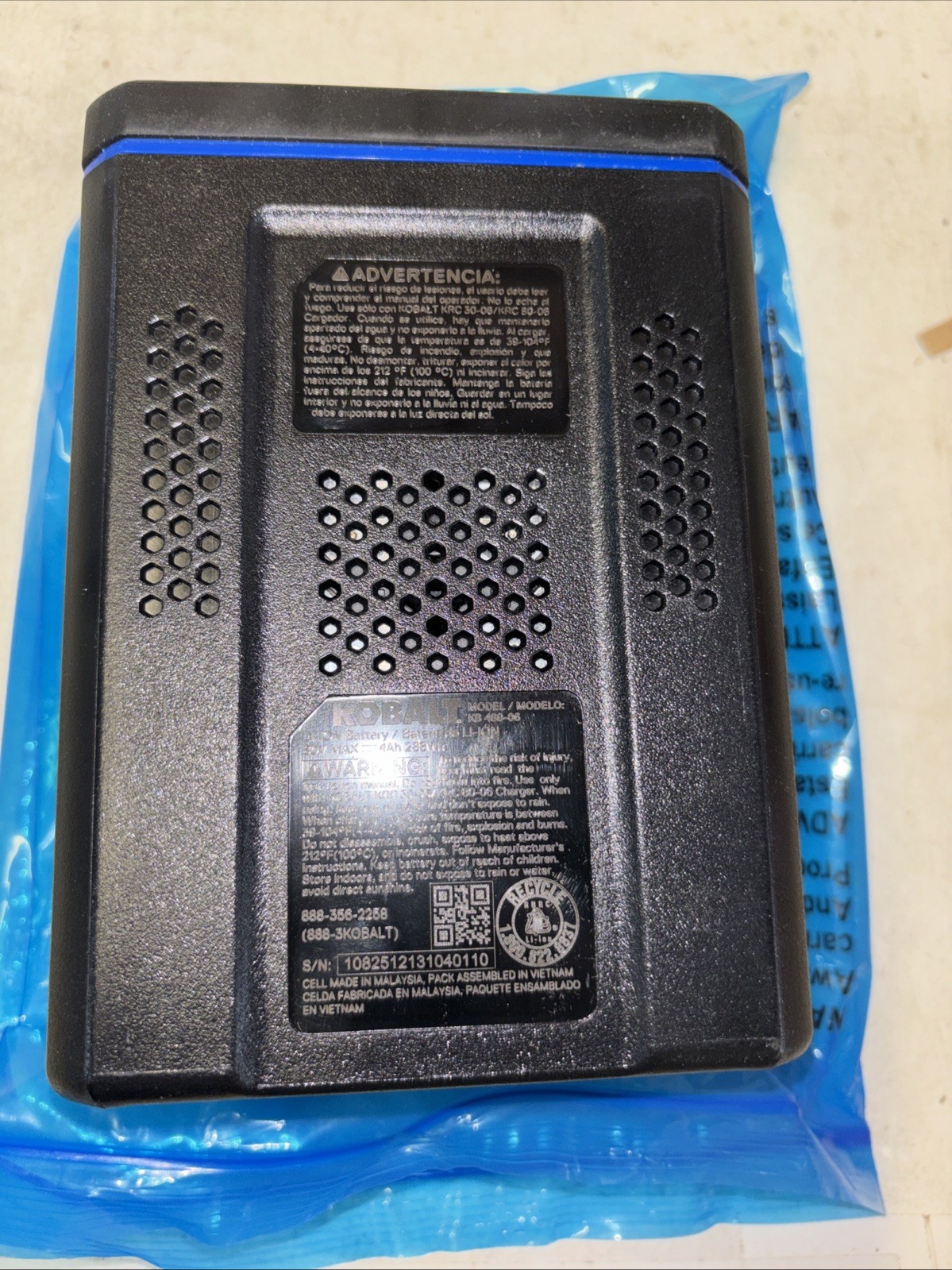 GENUINE KOBALT KB480-06 80V Max 4.0ah LITHIUM ION BATTERY NEW FROM KIT. A18 0009