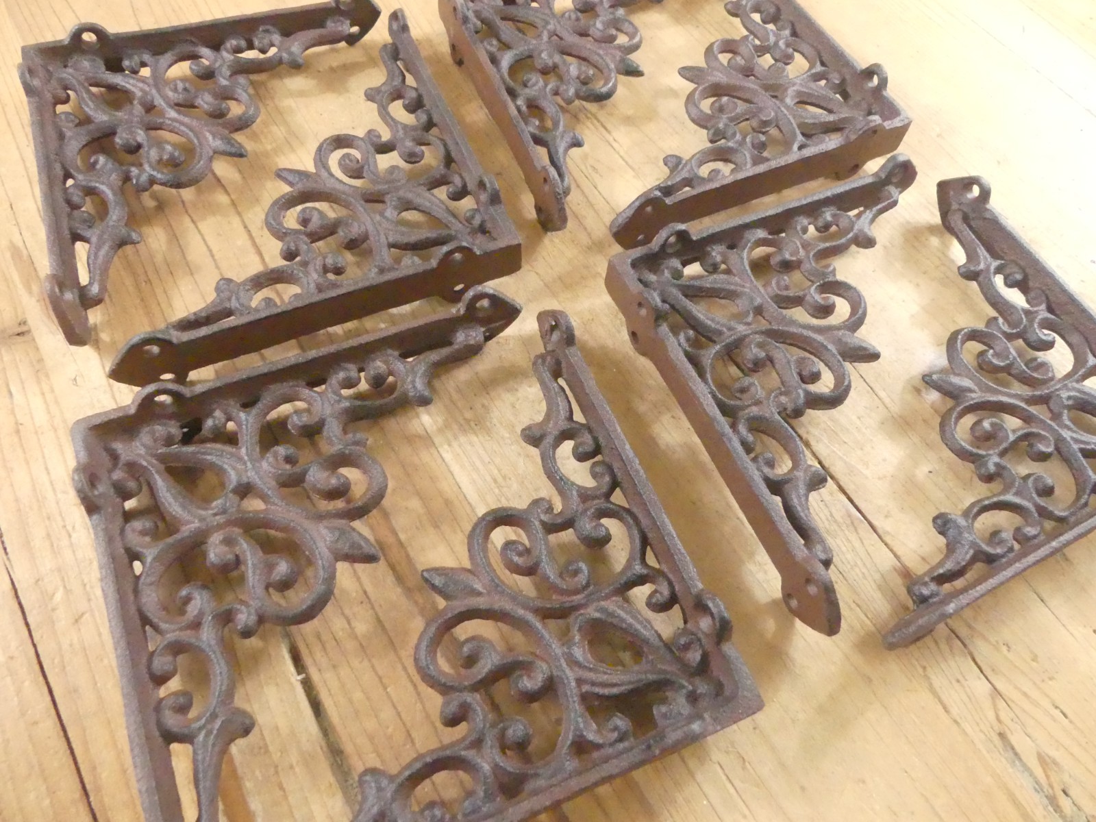8 Antique Style Shelf Brace Wall Bracket Cast Iron Brackets Corbels Victorian