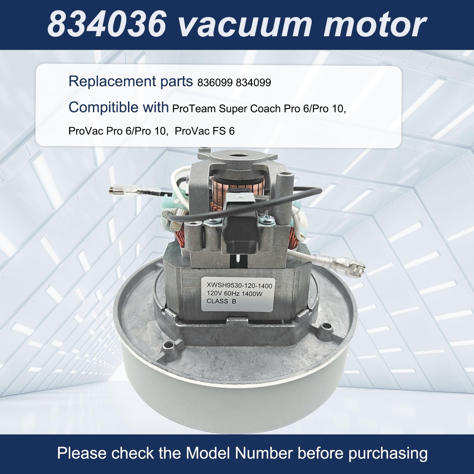 120V Vacuum Motor for ProTeam Backpack and Shop Vac Replacement Parts