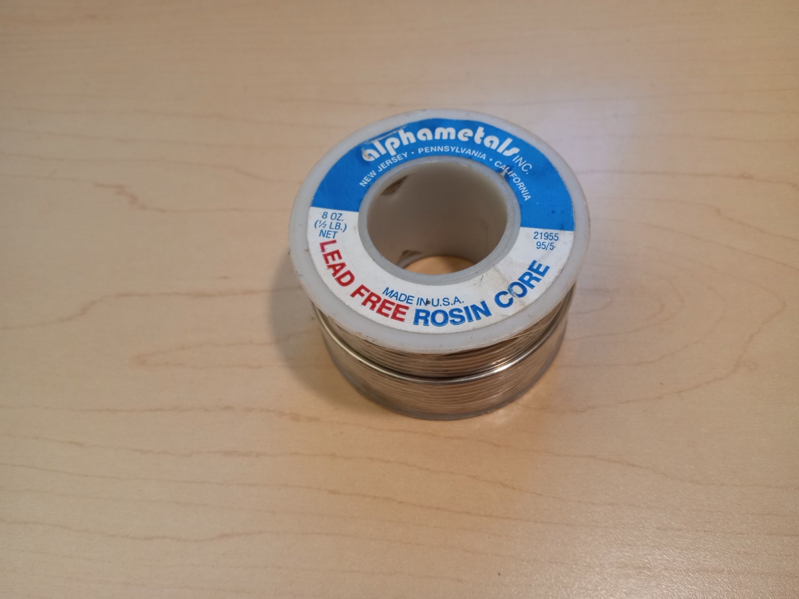 ALPHA METALS 21955 8 oz .062-inch Lead Free Rosin Core Solder