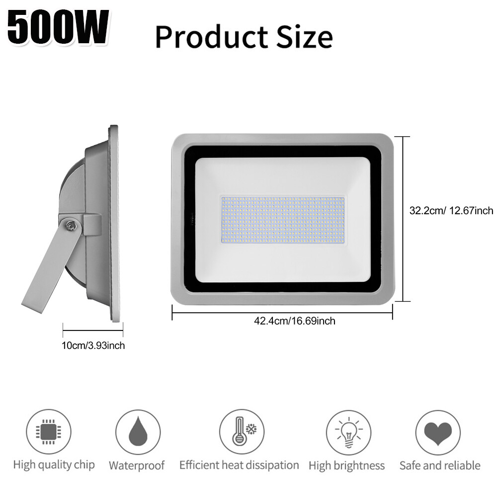 500W 800W 1000W Led Flood Light Outdoor Security Garden Yard Spotlight Lamp 110V