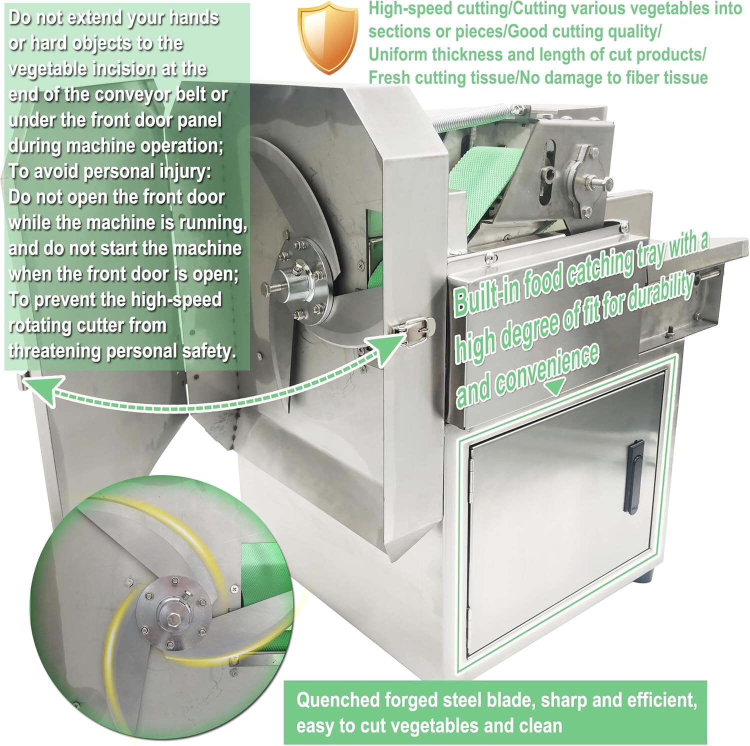 110V Commercial Vegetable Cutter Machine for Chives Slender Vegetables Cutting