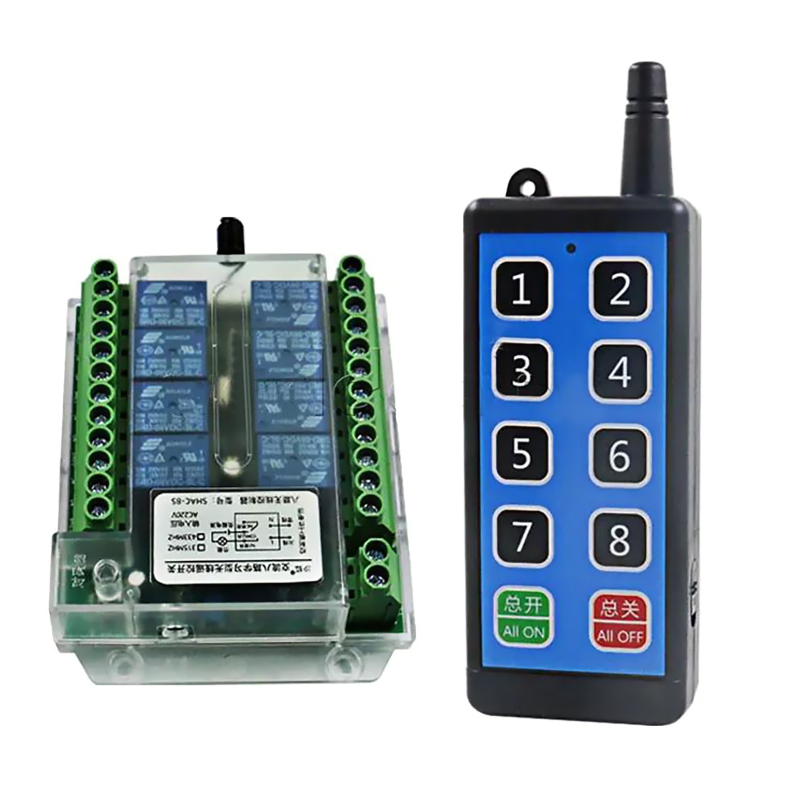 Stable 8 Channel Wireless RF433MHz Remote Control Switch Relay Module DC8-86V