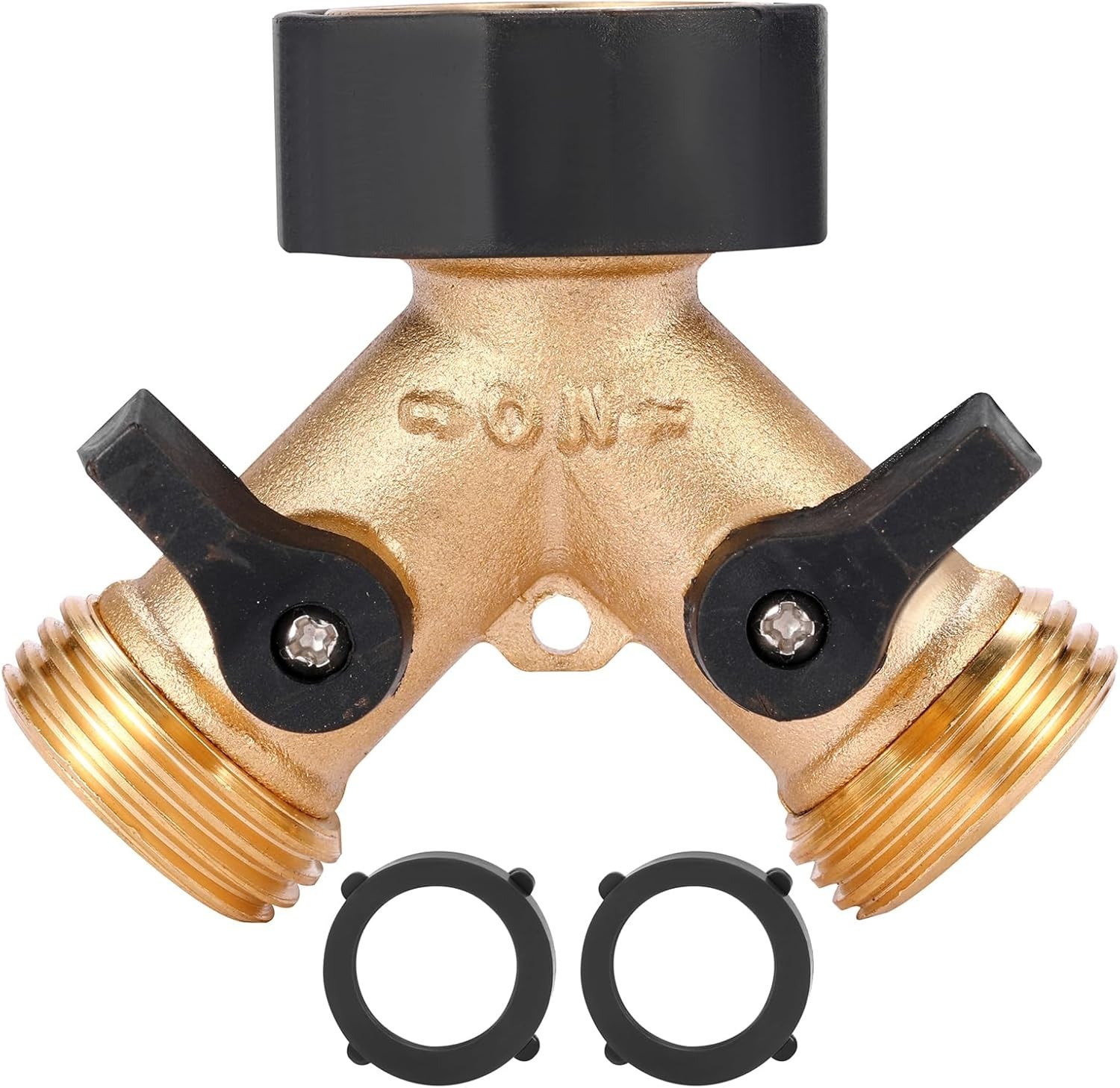 Adjustable Flow Control Brass Garden Hose Splitter – Compact & Heavy Duty